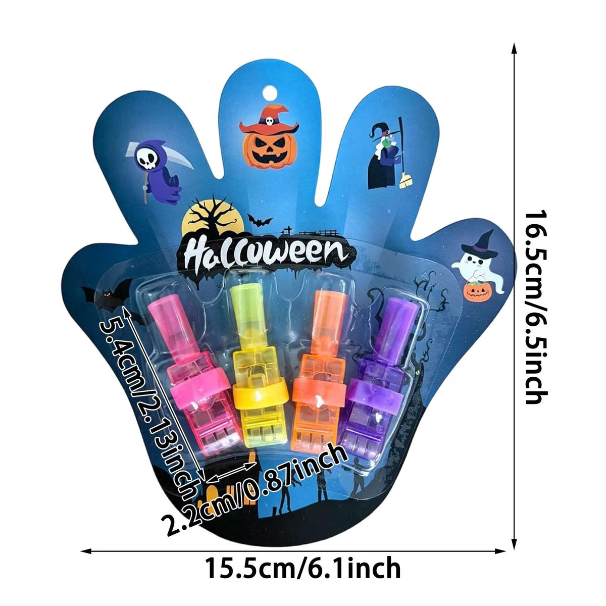 Halloween Led Projection Finger Lights, Glow Party Favor Set for Festive Celebrations and Themed Events,Blue-16.5Cm